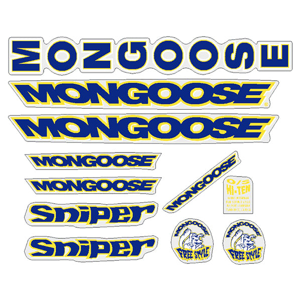 Mongoose - 1998 Sniper for black frame- Decal set - old school bmx ...