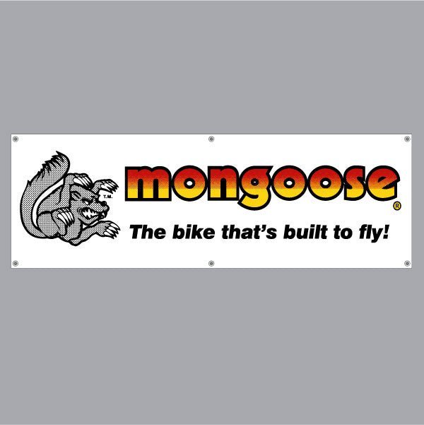 Mongoose - Built to fly Yellow/Orange with dots Banner - old school bmx - Bmx Products AU