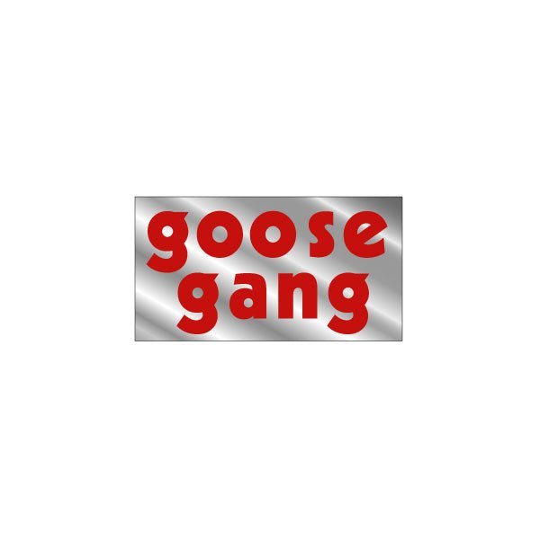 Mongoose - "GOOSE GANG" RED on chrome plate decal - Old school bmx - Bmx Products AU