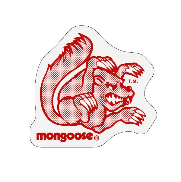 Mongoose - Helmet side Decals (pair) - Red filled in - Old school bmx - Bmx Products AU