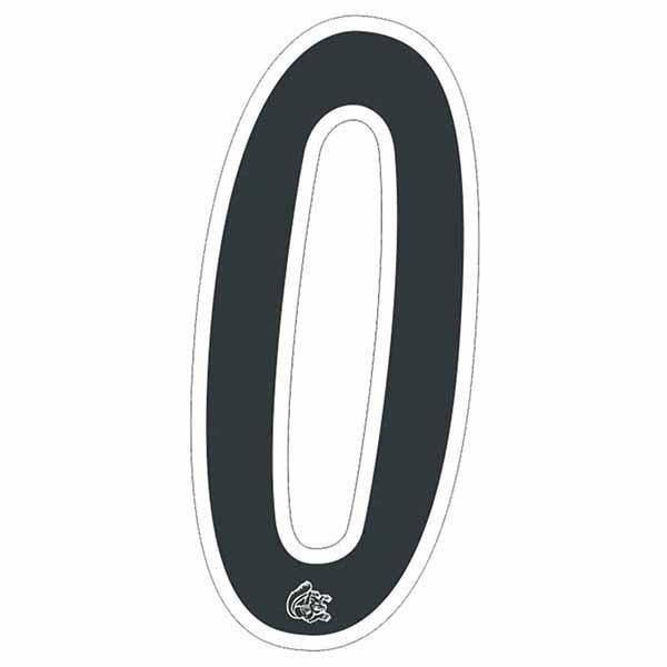 Mongoose plate number 0 decal - White Outline - Old school bmx - Bmx Products AU