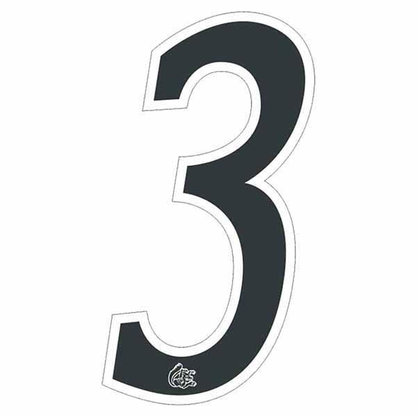 Mongoose plate number 3 decal - White Outline - Old school bmx - Bmx Products AU