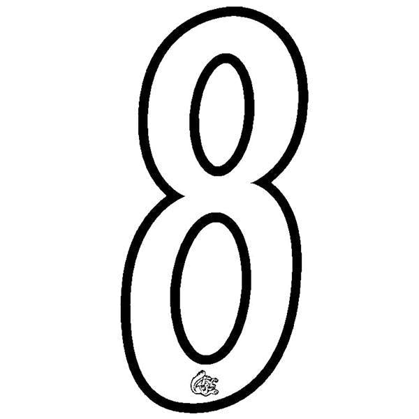 Mongoose plate number 8 decal - Black Outline - Old school bmx - Bmx Products AU