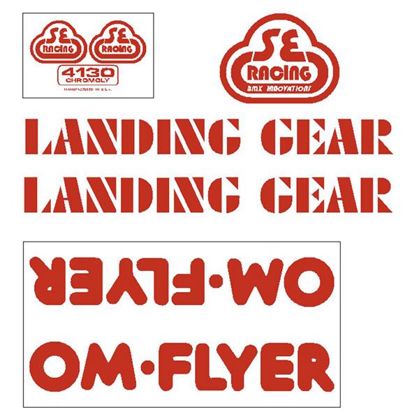 Se Racing Om Flyer Decal Set In Red - Old School Bmx Decal-Set