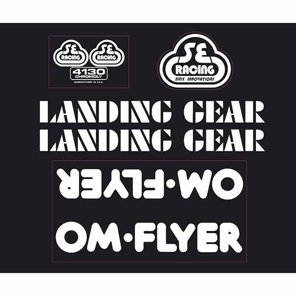 Se Racing Om Flyer Decal Set In White - Old School Bmx Decal-Set