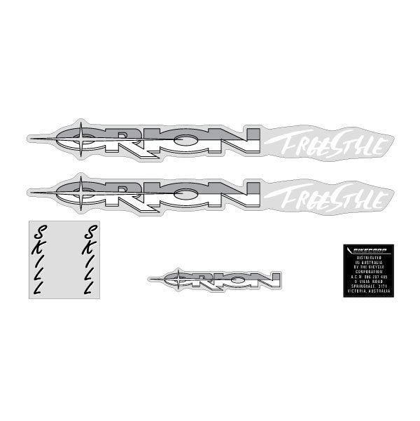 Orion - Freestyle SKILL decal set - old school bmx - Bmx Products AU