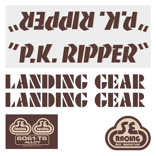 Se Racing Pk Ripper Decal Set In Brown With Tan Shadow - Old School Bmx Decal-Set