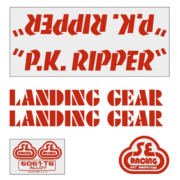 Se Racing Pk Ripper Decal Set In Red - Old School Bmx Decal-Set