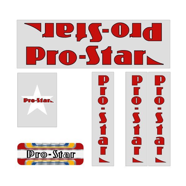 Pro Star by Diamond Back - Red on Clear decal set - old school bmx - Bmx Products AU