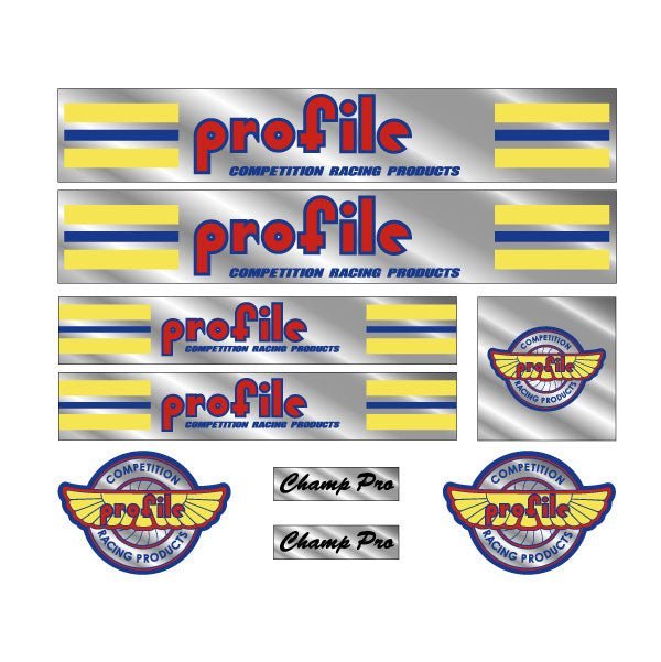 Profile - Champ - CHROME decal set - old school bmx - Bmx Products AU