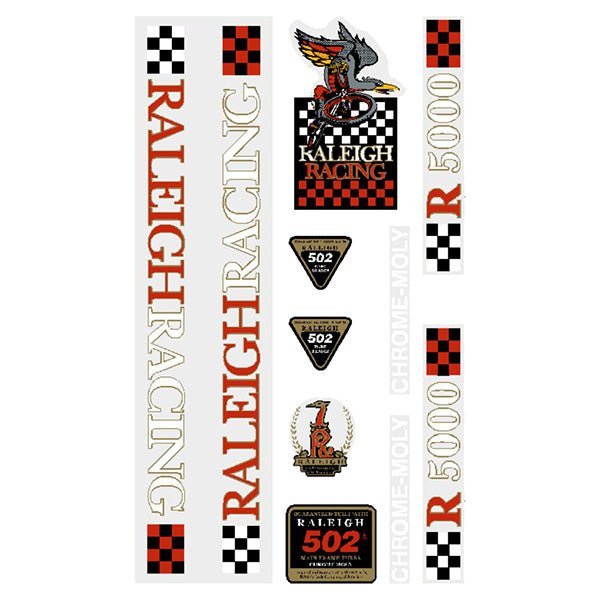 Raleigh - R5000 bmx RED on Clear decal set - Old school bmx - Bmx Products AU