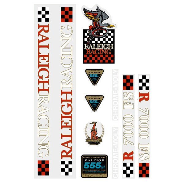 Raleigh - R7000 FS bmx RED on Clear decal set - Old school bmx - Bmx Products AU