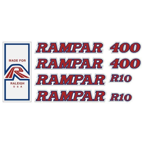 Rampar - 400 R10 red on white decal set - Old school bmx - Bmx Products AU
