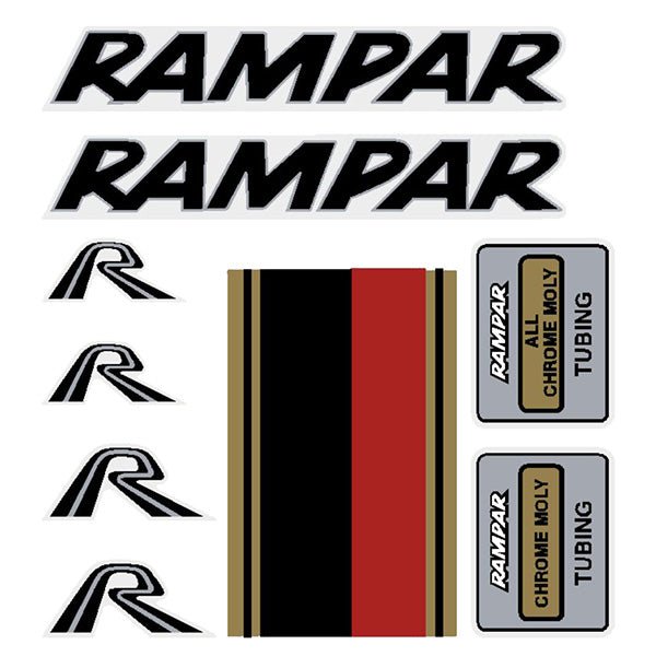 Rampar BMX - BMX Products Inc made - for Nickel painted frame decal set - Old school bmx - Bmx Products AU