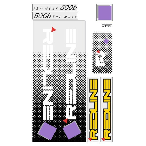 Redline - 1985 500B for Hazard yellow frame Decal set - Old school bmx - Bmx Products AU