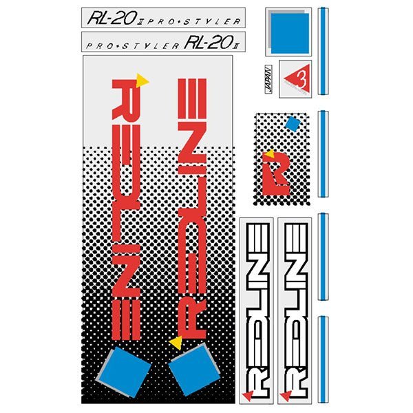 Redline - 1985 RL20II for White frame Decal set - Old school bmx - Bmx Products AU