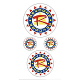 REVCORE - Yellow red blue on WHITE - round decal pack - old school bmx - Bmx Products AU