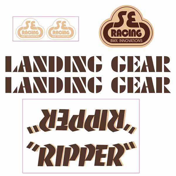 Se Racing Ripper Decal Set In Brown With Tan Shadow - Old School Bmx Decal-Set