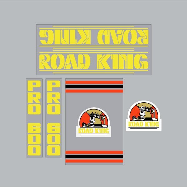 Road King BMX PRO 600 - CLEAR decal set - Old School BMX - Bmx Products AU