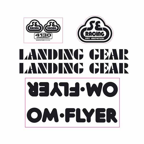 SE Racing - 80'S OM FLYER decal set in black - Old school bmx - Bmx Products AU