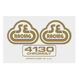 SE Racing - 80'S Seat tube decal - 4130 gold on clear - Old school bmx - Bmx Products AU