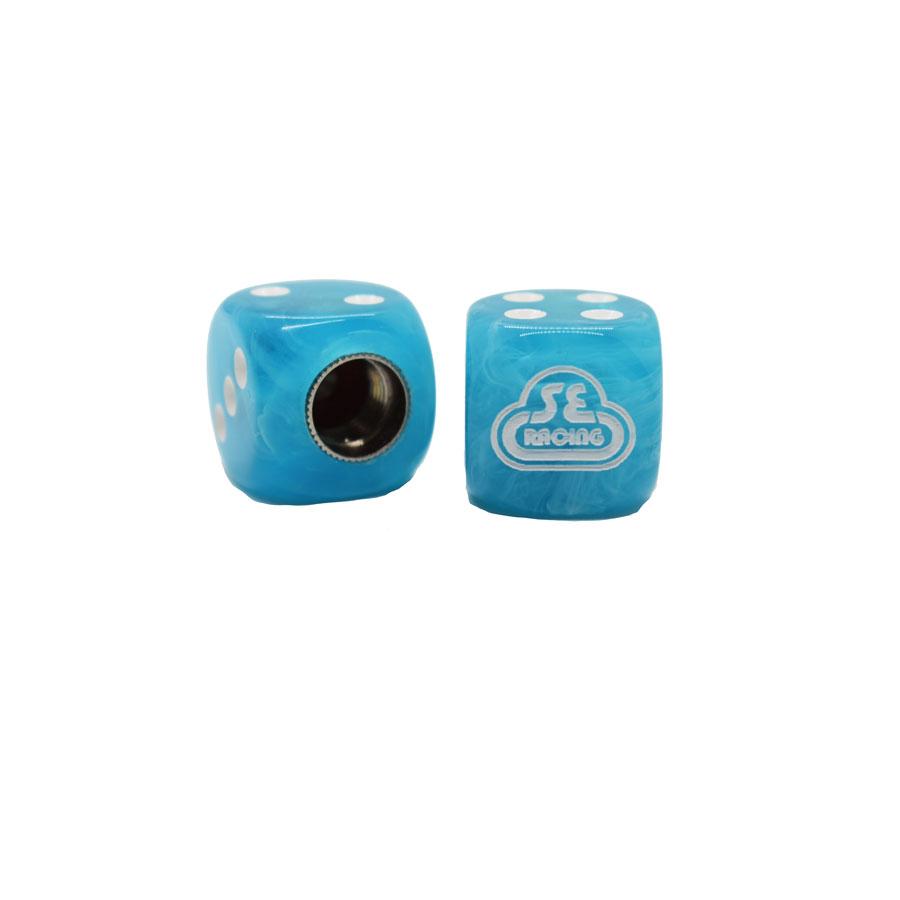 SE Racing - Dice Tire Valve Caps (Pair) - Blue - old school bmx - Bmx Products AU