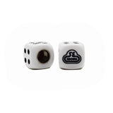 SE Racing - Dice Tire Valve Caps (Pair) - White - old school bmx - Bmx Products AU
