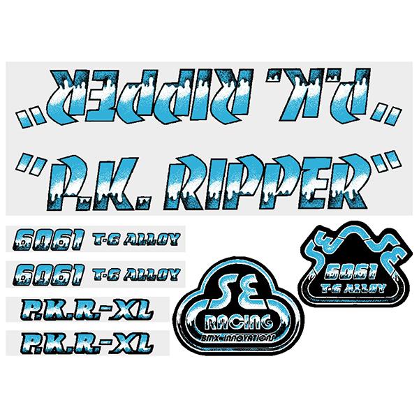 Se Racing Pk Ripper Drippy Font Decal Set In Blue - Old School Bmx Decal-Set