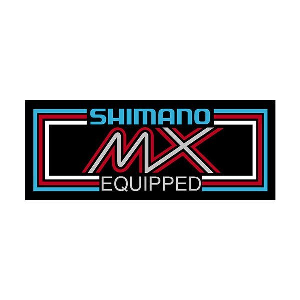 Shimano MX - Blue Red - chrome decal - old school bmx - Bmx Products AU