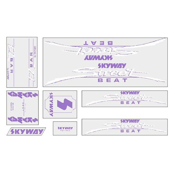 Skyway 1985 - StreetBeat Lavender decal set - old school bmx - Bmx Products AU