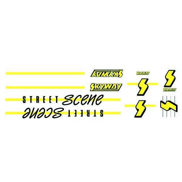 Skyway 1988 - Street Scene FLURO Yellow decal set - old school bmx - Bmx Products AU
