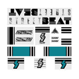 Skyway 1988 - StreetBeat for Aqua/Teal frame on clear decal set - old school bmx - Bmx Products AU