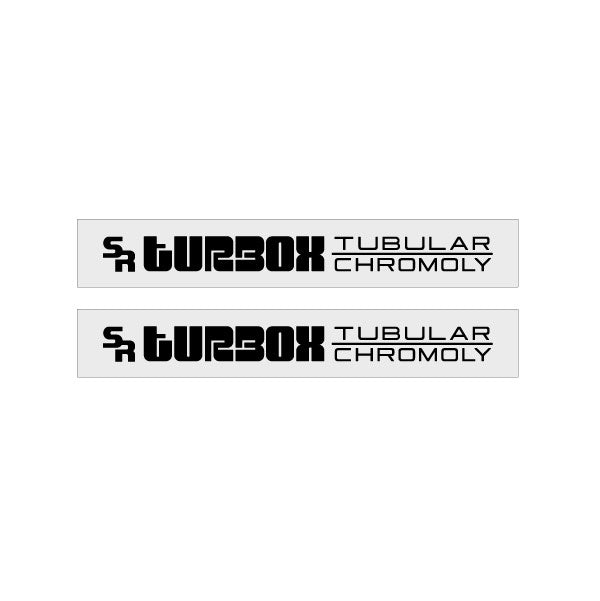 SR Sakae - TURBOX crank decal set "box logo" on clear - Old school bmx - Bmx Products AU