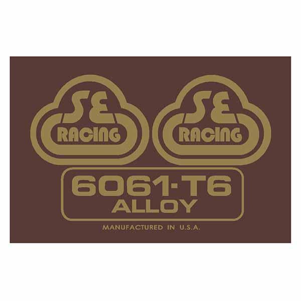 Se Racing - Seat Tube Decal 6061 Brown With Gold Old School Bmx