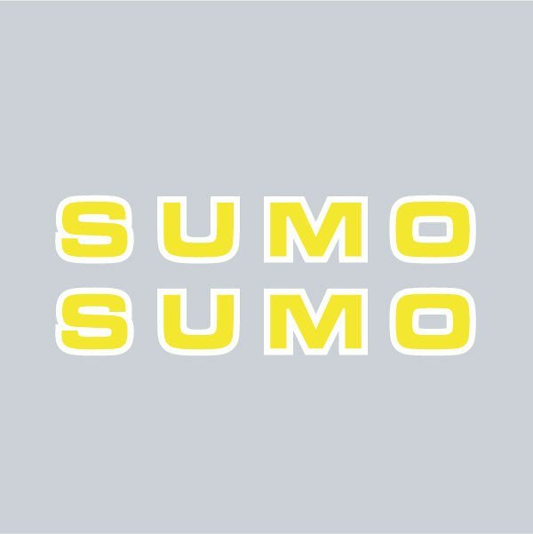 Sumo - Yellow LETTERS rim decals - old school bmx - Bmx Products AU