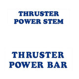 Thruster - BAR AND STEM BLUE decals on CLEAR - old school bmx - Bmx Products AU