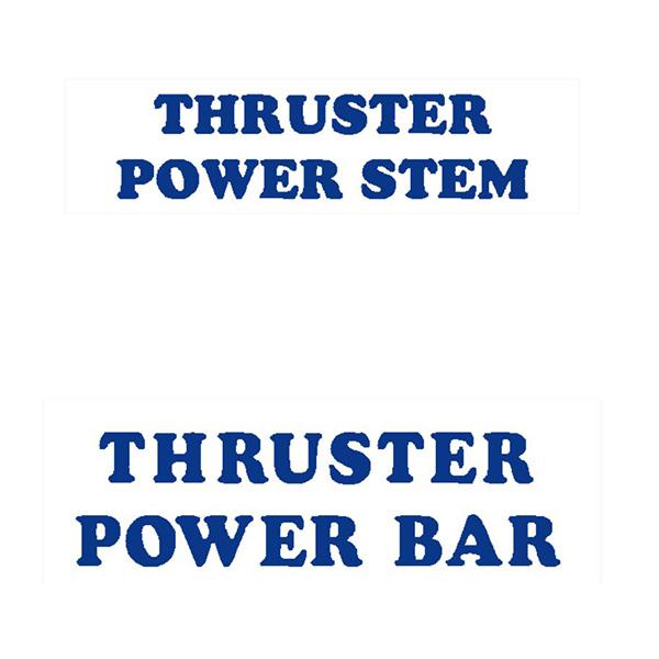Thruster - Bar And Stem Blue Decals On Clear Old School Bmx Decal
