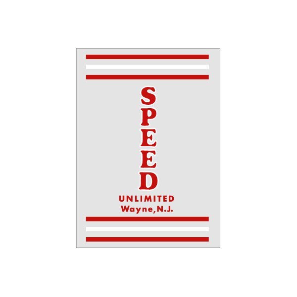 Thruster - Speed unlimited Head Tube - RED on CLEAR decal - old school bmx - Bmx Products AU