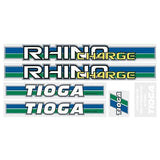 Tioga by Tange Rhino Charge - Green blue chrome decal set - Old school bmx - Bmx Products AU