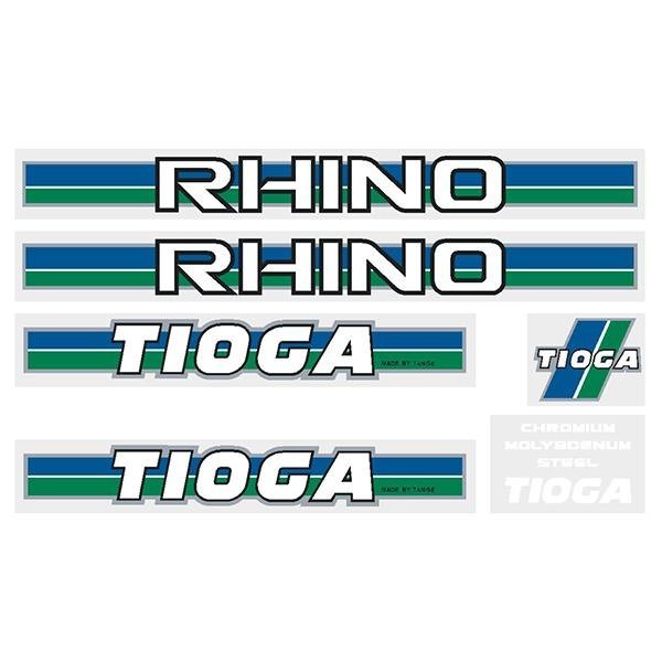 Tioga by Tange Rhino - Green blue chrome decal set - Old school bmx - Bmx Products AU
