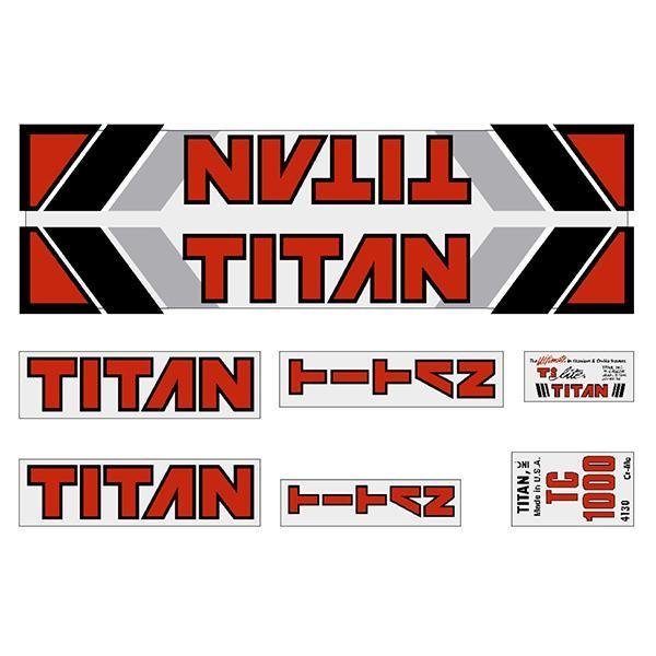 Titan - TC1000 - Black decal set - Old school bmx - Bmx Products AU