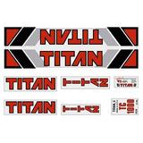Titan - TC1000 - Black decal set - Old school bmx - Bmx Products AU