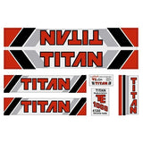 Titan - TE1000 - Black decal set - Old school bmx - Bmx Products AU