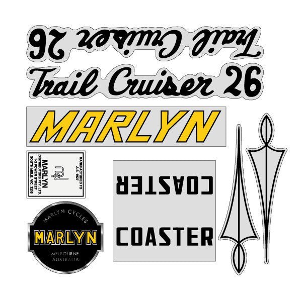 Trail Cruiser by Marlyn Distributors - decal set - old school bmx - Bmx Products AU