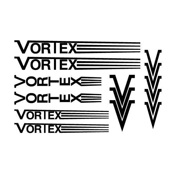 Vortex - Stripes BLACK DIECUT Decal set - old school bmx - Bmx Products AU