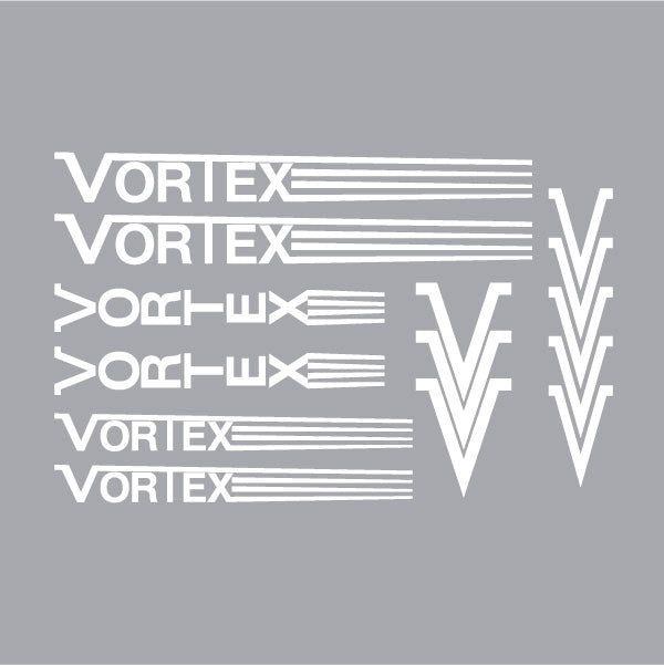 Vortex - Stripes - WHITE - DIECUT Decal set - old school bmx - Bmx Products AU