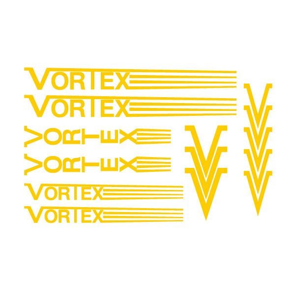Vortex - Stripes - YELLOW - DIECUT Decal set - old school bmx - Bmx Products AU