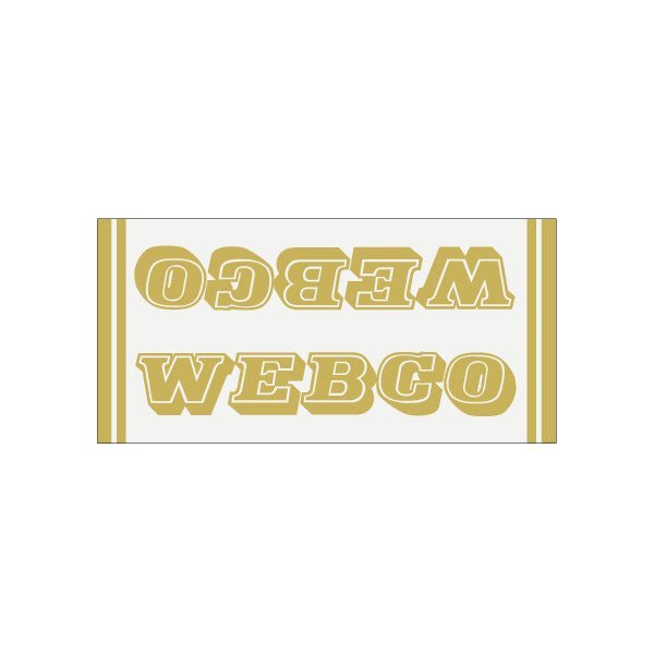 Webco - gold on clear - once piece downtube decal - old school bmx - Bmx Products AU