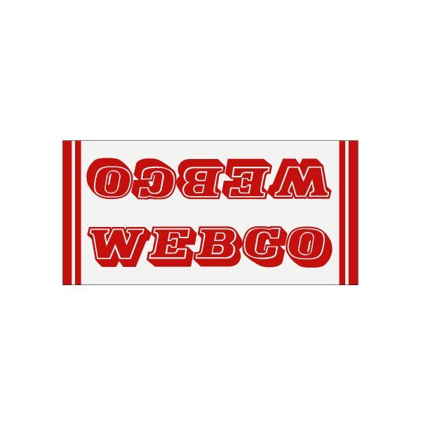 Webco - red on clear - once piece downtube decal - old school bmx - Bmx Products AU