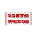 Webco - red on clear - once piece downtube decal - old school bmx - Bmx Products AU